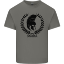 Bodybuilding Sparta Helmet Gym Training Mens Cotton T-Shirt Tee Top Charcoal