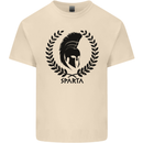 Bodybuilding Sparta Helmet Gym Training Mens Cotton T-Shirt Tee Top Natural