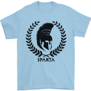 Bodybuilding Sparta Helmet Gym Training Mens T-Shirt 100% Cotton Light Blue
