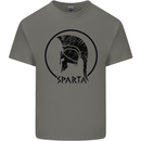Bodybuilding Sparta Helmet Training Gym Mens Cotton T-Shirt Tee Top Charcoal