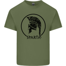 Bodybuilding Sparta Helmet Training Gym Mens Cotton T-Shirt Tee Top Military Green