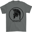 Bodybuilding Sparta Helmet Training Gym Mens T-Shirt 100% Cotton Charcoal