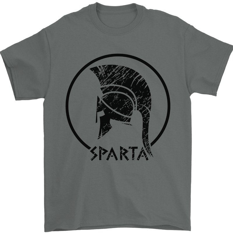 Bodybuilding Sparta Helmet Training Gym Mens T-Shirt 100% Cotton Charcoal