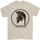 Bodybuilding Sparta Helmet Training Gym Mens T-Shirt 100% Cotton Sand