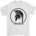 Bodybuilding Sparta Helmet Training Gym Mens T-Shirt 100% Cotton White