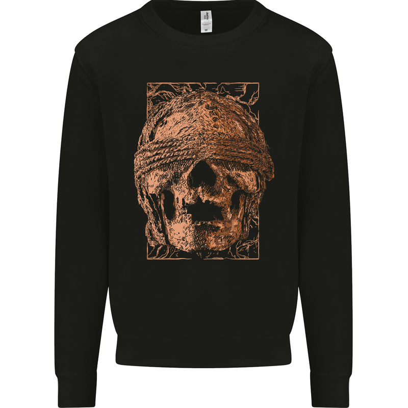 Bondage Skull Mens Sweatshirt Jumper Black