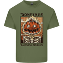 Bonfires Burning Halloween Guy Fawkes Night Mens Cotton T-Shirt Tee Top Military Green