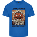 Bonfires Burning Halloween Guy Fawkes Night Mens Cotton T-Shirt Tee Top Royal Blue
