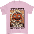 Bonfires Burning Halloween Guy Fawkes Night Mens T-Shirt 100% Cotton Light Pink