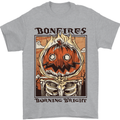 Bonfires Burning Halloween Guy Fawkes Night Mens T-Shirt 100% Cotton Sports Grey