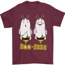 Boo Bees Funny Halloween Ghosts Rude Funny Mens T-Shirt 100% Cotton Maroon