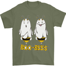 Boo Bees Funny Halloween Ghosts Rude Funny Mens T-Shirt 100% Cotton Military Green