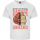 Books Reading Can Damage Your Ignorance Mens Cotton T-Shirt Tee Top White