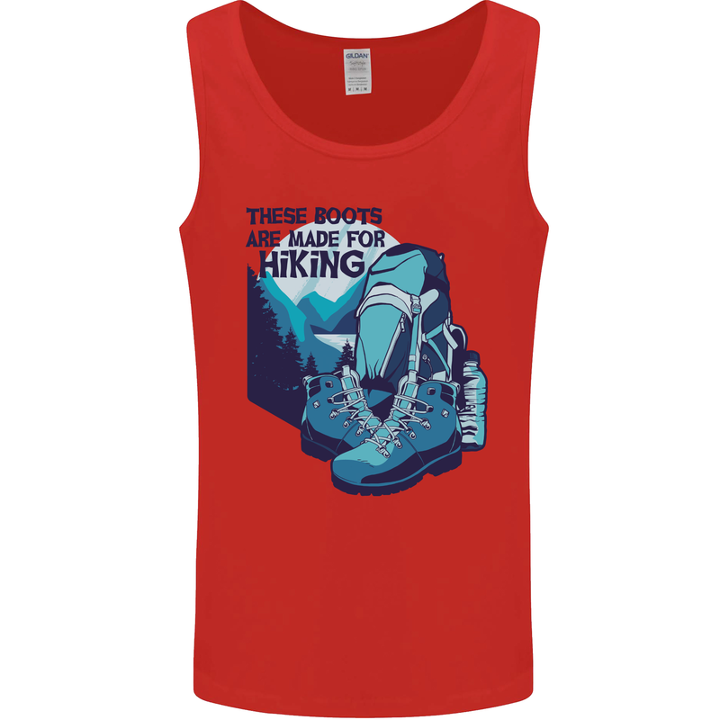 Boots Are Made for Hiking Hiker Trekking Mens Vest Tank Top Red
