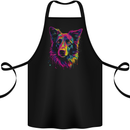 Border Collie Dog in Colour Cotton Apron 100% Organic Black