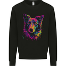 Border Collie Dog in Colour Kids Sweatshirt Jumper Black