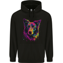 Border Collie Dog in Colour Mens 80% Cotton Hoodie Black