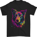 Border Collie Dog in Colour Mens T-Shirt 100% Cotton Black