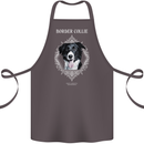 Border Collie Dog in a Frame Cotton Apron 100% Organic Dark Grey
