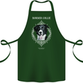 Border Collie Dog in a Frame Cotton Apron 100% Organic Forest Green