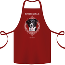 Border Collie Dog in a Frame Cotton Apron 100% Organic Maroon