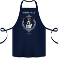 Border Collie Dog in a Frame Cotton Apron 100% Organic Navy Blue
