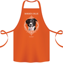 Border Collie Dog in a Frame Cotton Apron 100% Organic Orange
