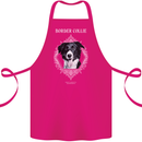 Border Collie Dog in a Frame Cotton Apron 100% Organic Pink