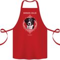 Border Collie Dog in a Frame Cotton Apron 100% Organic Red