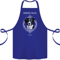 Border Collie Dog in a Frame Cotton Apron 100% Organic Royal Blue