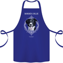 Border Collie Dog in a Frame Cotton Apron 100% Organic Royal Blue