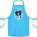 Border Collie Dog in a Frame Cotton Apron 100% Organic Turquoise