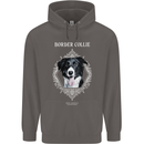 Border Collie Dog in a Frame Mens 80% Cotton Hoodie Charcoal