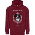 Border Collie Dog in a Frame Mens 80% Cotton Hoodie Maroon