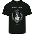 Border Collie Dog in a Frame Mens Cotton T-Shirt Tee Top Black