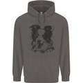 Border Collie Sketch Dog Mens 80% Cotton Hoodie Charcoal