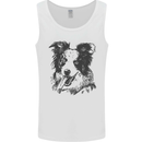 Border Collie Sketch Dog Mens Vest Tank Top White