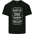 Born In Britain 18th Birthday Made 2005 Mens Cotton T-Shirt Tee Top Black