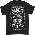 Born In Britain 18th Birthday Made 2005 Mens T-Shirt 100% Cotton BLACK