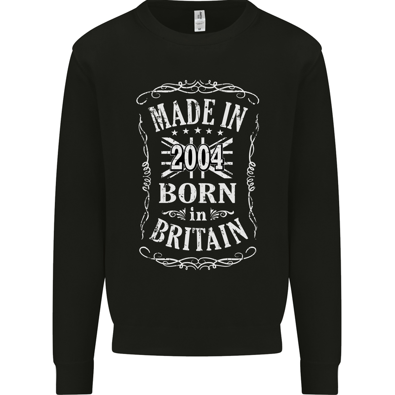 Born In Britain 19th Birthday Made 2004 Mens Sweatshirt Jumper Black