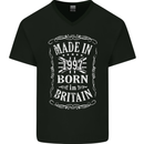 Born In Britain 26th Birthday Made 1997 Mens V-Neck Cotton T-Shirt Black