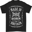 Born In Britain 35th Birthday Made 1988 Mens T-Shirt 100% Cotton BLACK