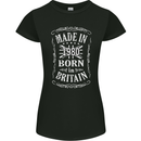 Born In Britain 43rd Birthday Made 1980 Womens Petite Cut T-Shirt Black