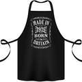 Born In Britain 48th Birthday Made 1975 Cotton Apron 100% Organic Black