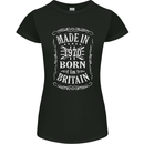 Born In Britain 53rd Birthday Made 1970 Womens Petite Cut T-Shirt Black
