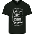 Born In Britain 56th Birthday Made 1967 Mens V-Neck Cotton T-Shirt Black