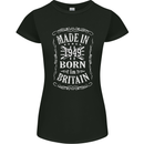 Born In Britain 74th Birthday Made 1949 Womens Petite Cut T-Shirt Black