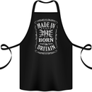 Born In Britain 76th Birthday Made 1947 Cotton Apron 100% Organic Black