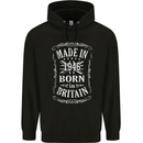 Born In Britain 77th Birthday Made 1946 Mens 80% Cotton Hoodie Black