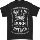 Born In Britain 77th Birthday Made 1946 Mens T-Shirt 100% Cotton BLACK